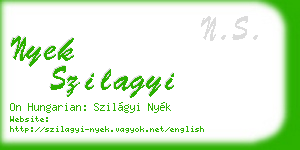 nyek szilagyi business card