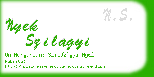nyek szilagyi business card